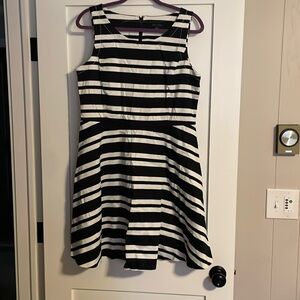 Black and white striped dress